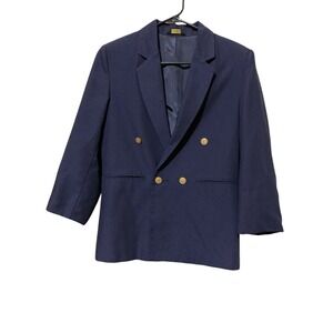 Andhurst 36 Chest Navy Blue Double Breasted Blazer Gold Buttons Preppy Classic